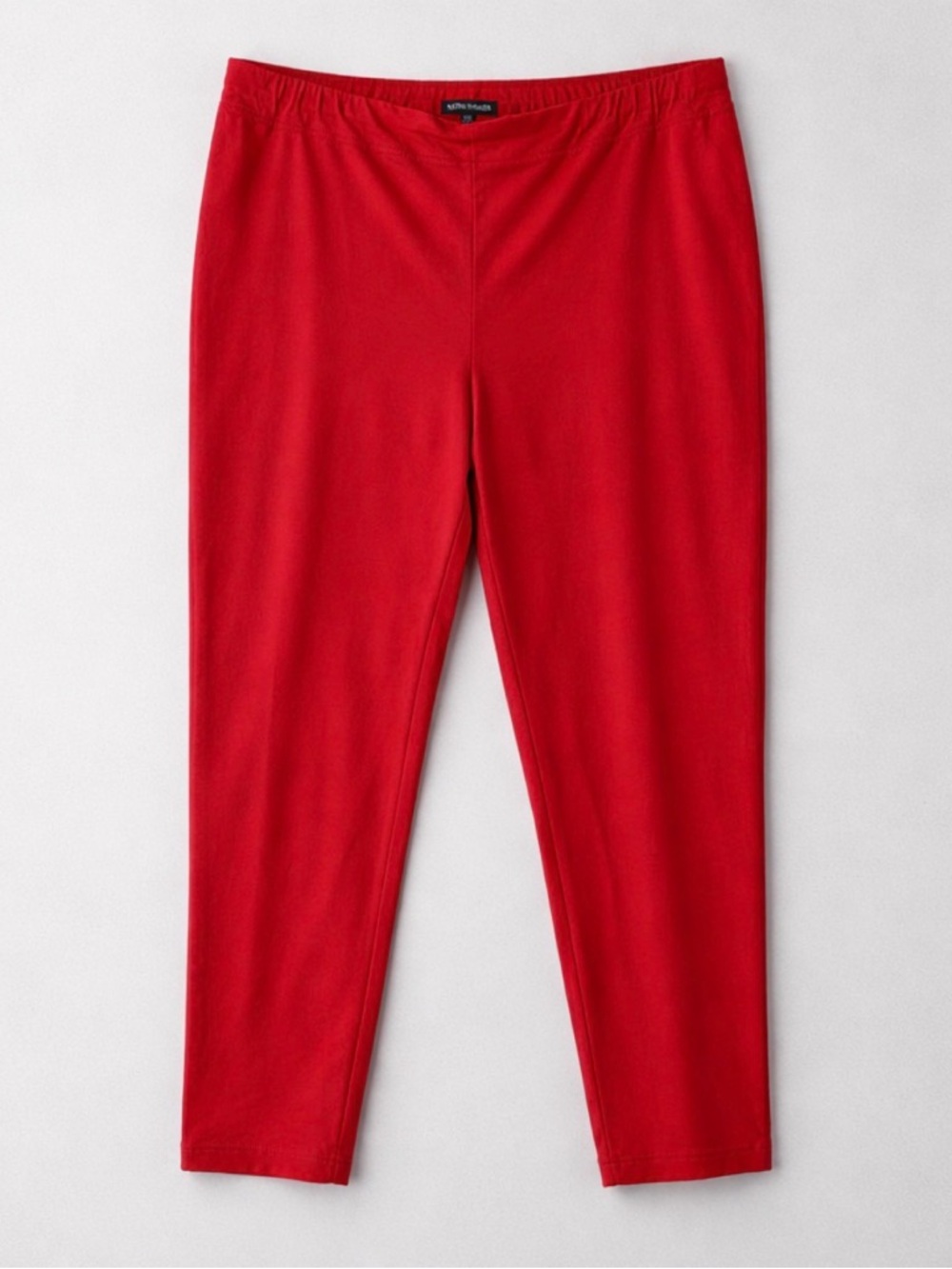 Eileen Fisher Pop of Red Textured Knit Trousers XL